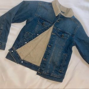 Jean jacket, faux fur interior. Boys size 14-16